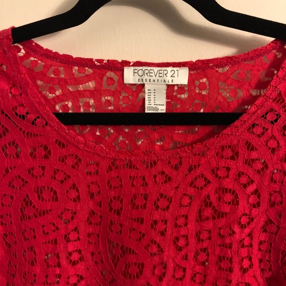 Red Eyelash Lace Top / 2 for 15 - Picture 3 of 3